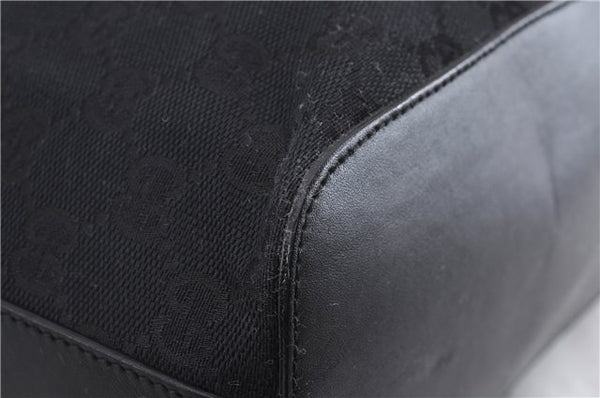 Authentic GUCCI Shoulder Hand Bag Purse GG Canvas Leather 0013814 Black 9704D