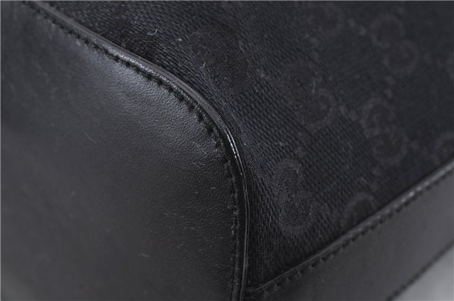 Authentic GUCCI Shoulder Hand Bag Purse GG Canvas Leather 0013814 Black 9704D