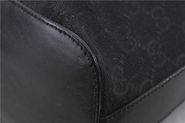 Authentic GUCCI Shoulder Hand Bag Purse GG Canvas Leather 0013814 Black 9704D