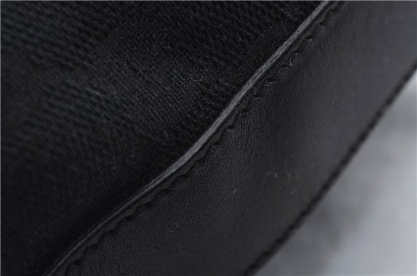 Authentic GUCCI Shoulder Hand Bag Purse GG Canvas Leather 0013814 Black 9704D