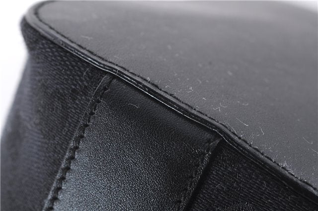 Authentic GUCCI Shoulder Hand Bag Purse GG Canvas Leather 0013814 Black 9704D