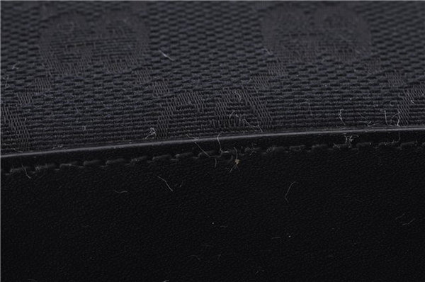 Authentic GUCCI Shoulder Hand Bag Purse GG Canvas Leather 0013814 Black 9704D