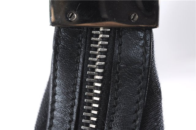 Authentic GUCCI Shoulder Hand Bag Purse GG Canvas Leather 0013814 Black 9704D