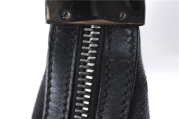 Authentic GUCCI Shoulder Hand Bag Purse GG Canvas Leather 0013814 Black 9704D