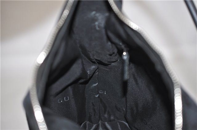 Authentic GUCCI Shoulder Hand Bag Purse GG Canvas Leather 0013814 Black 9704D
