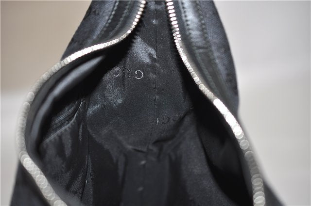 Authentic GUCCI Shoulder Hand Bag Purse GG Canvas Leather 0013814 Black 9704D