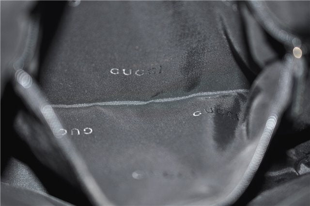 Authentic GUCCI Shoulder Hand Bag Purse GG Canvas Leather 0013814 Black 9704D