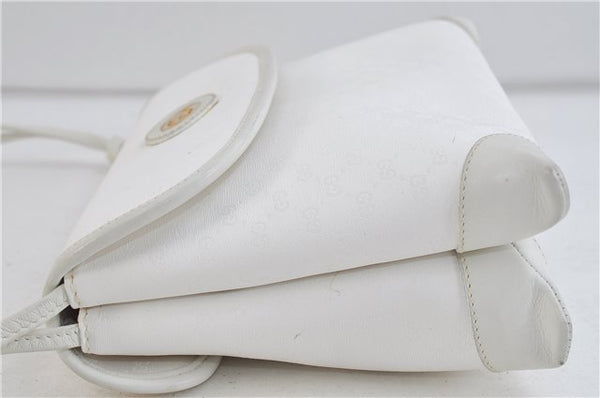 Authentic GUCCI Micro GG PVC Leather Shoulder Cross Body Bag Purse White 9705C