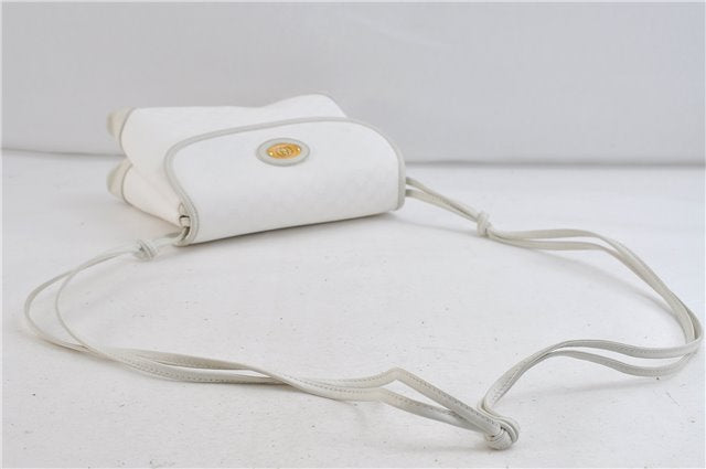 Authentic GUCCI Micro GG PVC Leather Shoulder Cross Body Bag Purse White 9705C