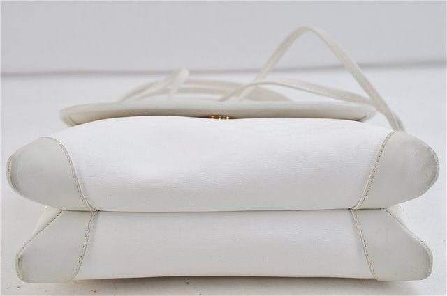 Authentic GUCCI Micro GG PVC Leather Shoulder Cross Body Bag Purse White 9705C