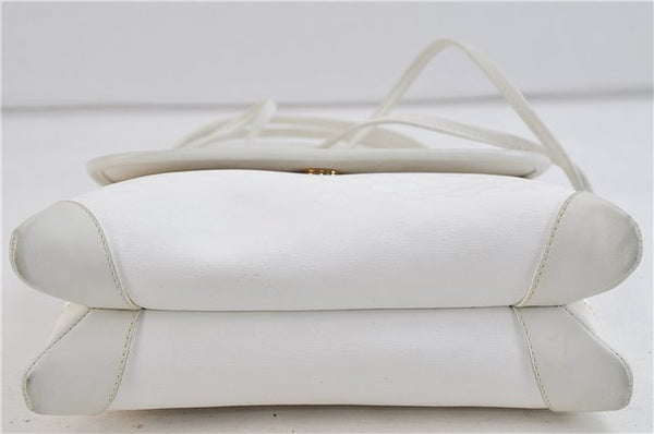 Authentic GUCCI Micro GG PVC Leather Shoulder Cross Body Bag Purse White 9705C