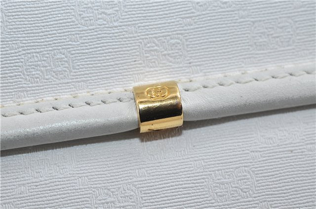 Authentic GUCCI Micro GG PVC Leather Shoulder Cross Body Bag Purse White 9705C