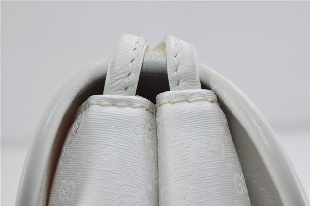 Authentic GUCCI Micro GG PVC Leather Shoulder Cross Body Bag Purse White 9705C