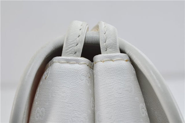 Authentic GUCCI Micro GG PVC Leather Shoulder Cross Body Bag Purse White 9705C
