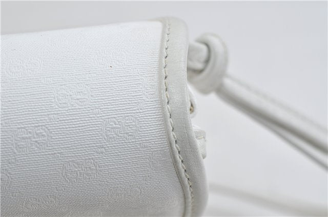 Authentic GUCCI Micro GG PVC Leather Shoulder Cross Body Bag Purse White 9705C