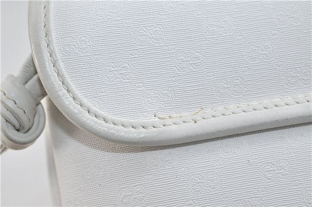 Authentic GUCCI Micro GG PVC Leather Shoulder Cross Body Bag Purse White 9705C