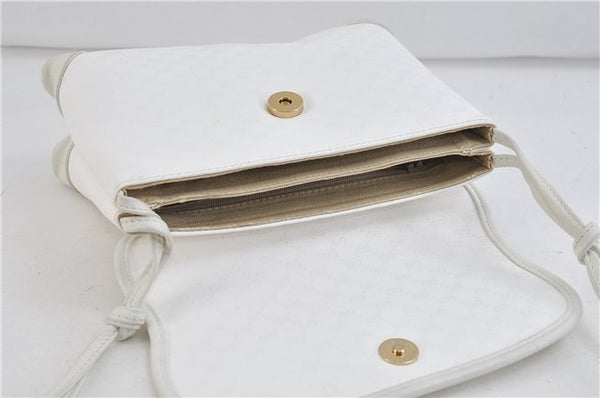Authentic GUCCI Micro GG PVC Leather Shoulder Cross Body Bag Purse White 9705C