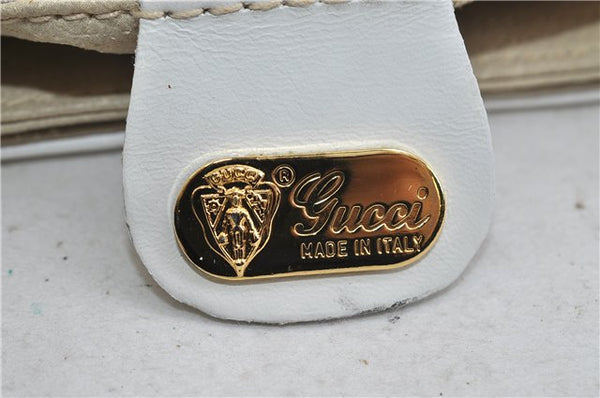 Authentic GUCCI Micro GG PVC Leather Shoulder Cross Body Bag Purse White 9705C