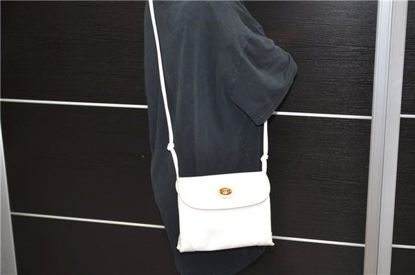 Authentic GUCCI Micro GG PVC Leather Shoulder Cross Body Bag Purse White 9705C