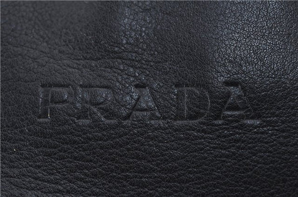Authentic PRADA Leather Shoulder Hand Bag Purse Black 9705D