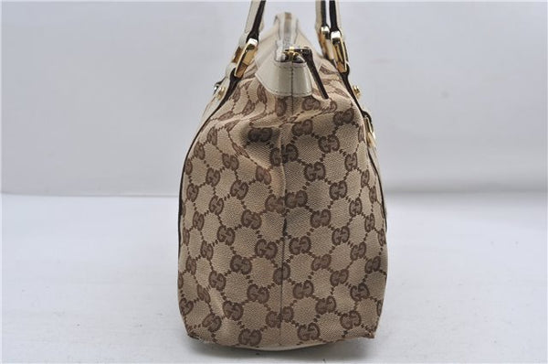 Authentic GUCCI Abbey Shoulder Tote Bag GG Canvas Leather 141470 Brown 9706D