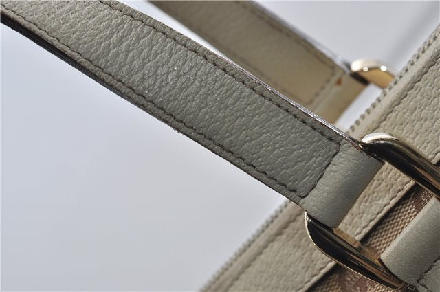 Authentic GUCCI Abbey Shoulder Tote Bag GG Canvas Leather 141470 Brown 9706D