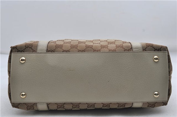 Authentic GUCCI Abbey Shoulder Tote Bag GG Canvas Leather 141470 Brown 9706D