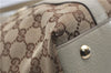 Authentic GUCCI Abbey Shoulder Tote Bag GG Canvas Leather 141470 Brown 9706D