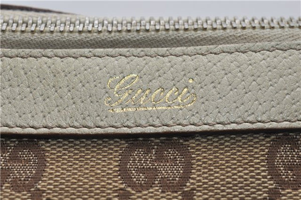 Authentic GUCCI Abbey Shoulder Tote Bag GG Canvas Leather 141470 Brown 9706D