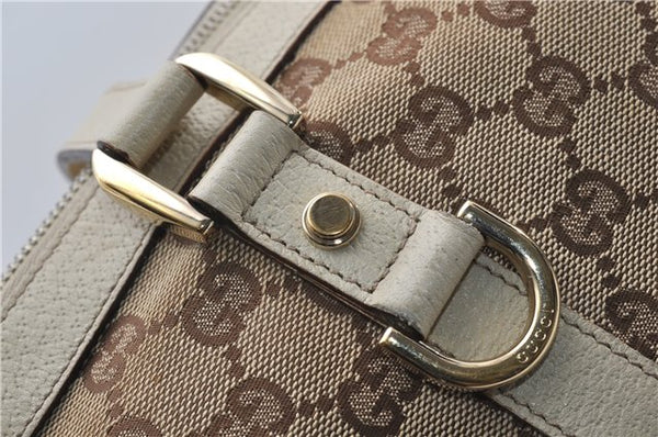 Authentic GUCCI Abbey Shoulder Tote Bag GG Canvas Leather 141470 Brown 9706D