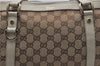 Authentic GUCCI Abbey Shoulder Tote Bag GG Canvas Leather 141470 Brown 9706D