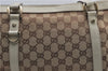 Authentic GUCCI Abbey Shoulder Tote Bag GG Canvas Leather 141470 Brown 9706D