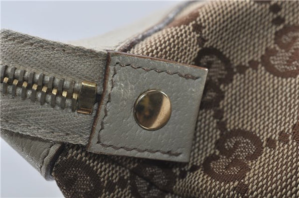 Authentic GUCCI Abbey Shoulder Tote Bag GG Canvas Leather 141470 Brown 9706D