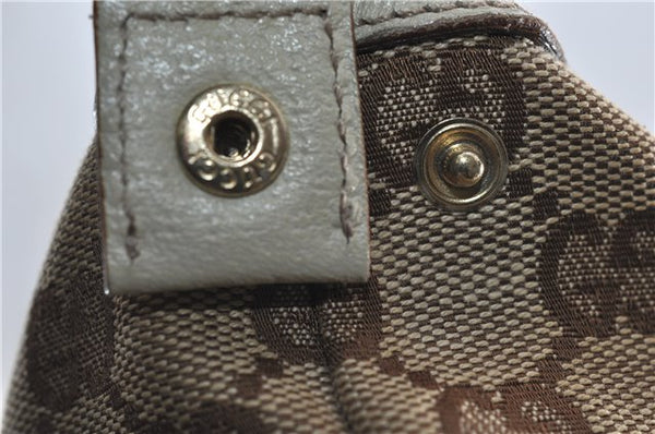 Authentic GUCCI Abbey Shoulder Tote Bag GG Canvas Leather 141470 Brown 9706D