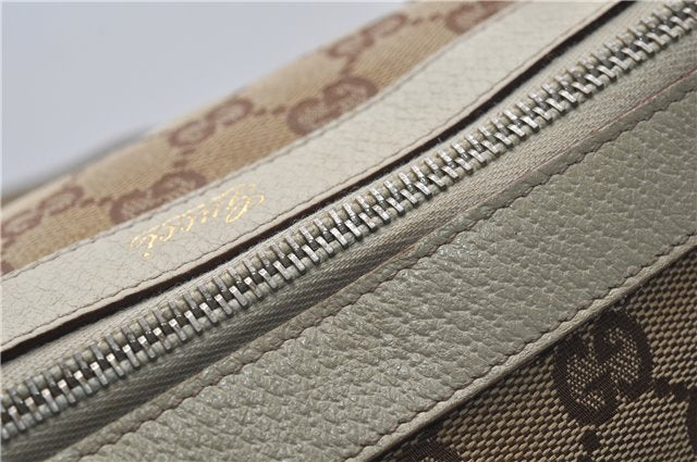 Authentic GUCCI Abbey Shoulder Tote Bag GG Canvas Leather 141470 Brown 9706D