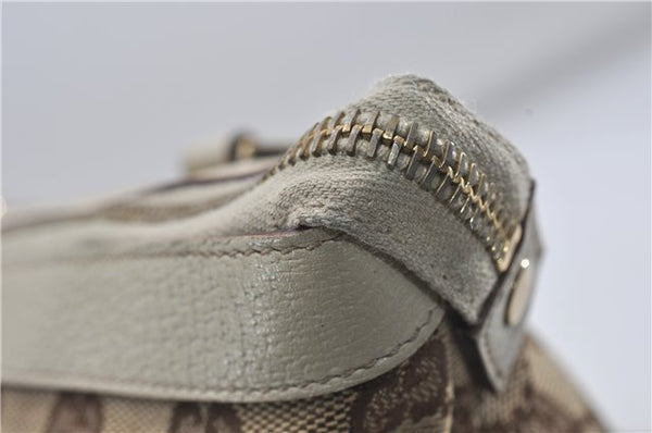 Authentic GUCCI Abbey Shoulder Tote Bag GG Canvas Leather 141470 Brown 9706D