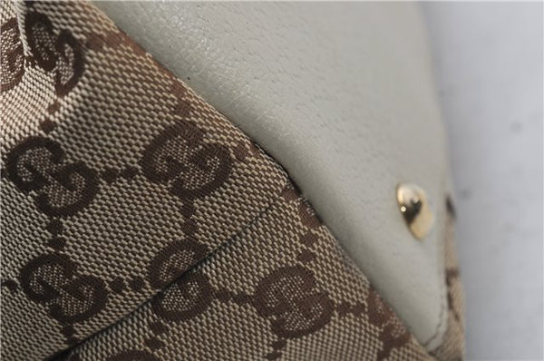 Authentic GUCCI Abbey Shoulder Tote Bag GG Canvas Leather 141470 Brown 9706D