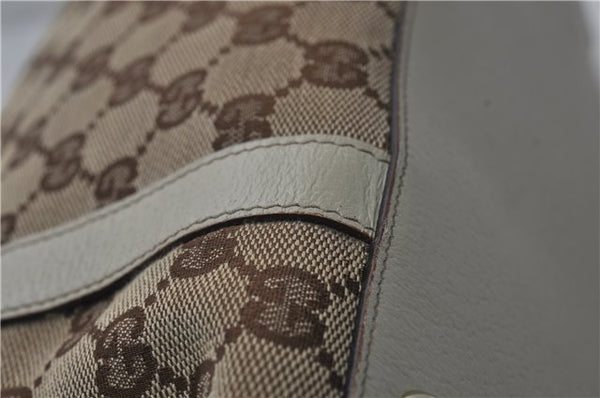 Authentic GUCCI Abbey Shoulder Tote Bag GG Canvas Leather 141470 Brown 9706D