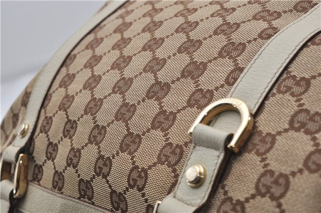 Authentic GUCCI Abbey Shoulder Tote Bag GG Canvas Leather 141470 Brown 9706D