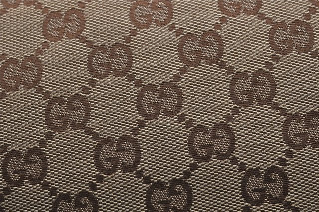 Authentic GUCCI Abbey Shoulder Tote Bag GG Canvas Leather 141470 Brown 9706D