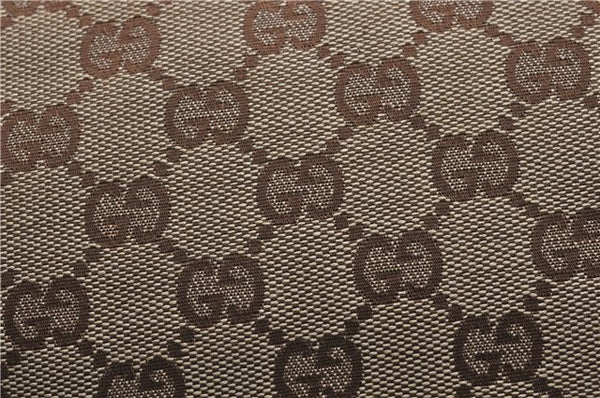 Authentic GUCCI Abbey Shoulder Tote Bag GG Canvas Leather 141470 Brown 9706D