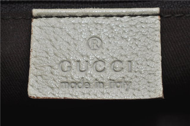 Authentic GUCCI Abbey Shoulder Tote Bag GG Canvas Leather 141470 Brown 9706D