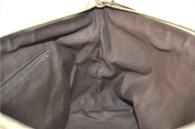 Authentic GUCCI Abbey Shoulder Tote Bag GG Canvas Leather 141470 Brown 9706D