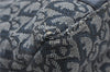 Authentic Christian Dior Trotter Shoulder Hand Bag Canvas Leather Blue 9707D