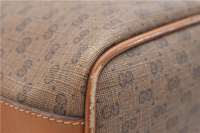 Authentic GUCCI Micro GG PVC Leather Shoulder Cross Body Bag Brown 9710C