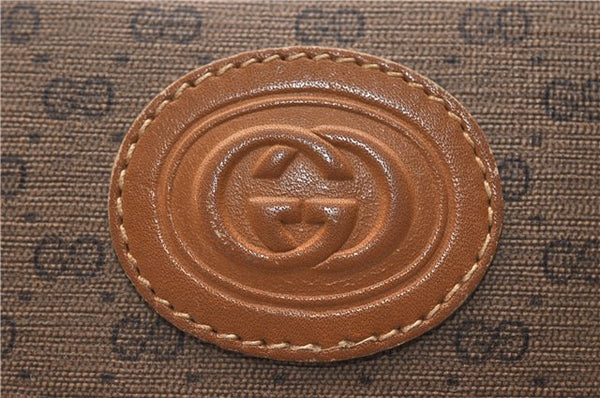 Authentic GUCCI Micro GG PVC Leather Shoulder Cross Body Bag Brown 9710C