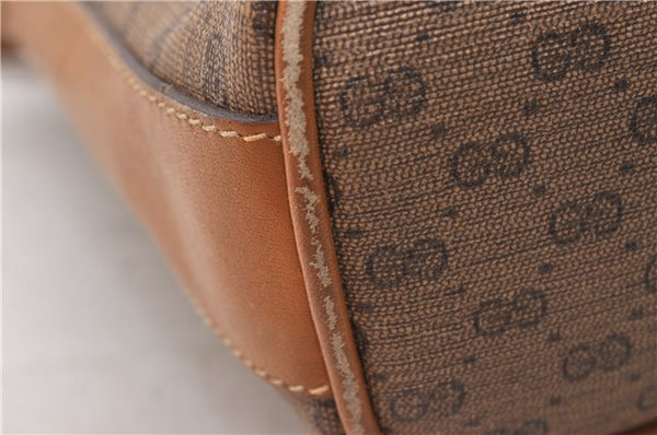 Authentic GUCCI Micro GG PVC Leather Shoulder Cross Body Bag Brown 9710C
