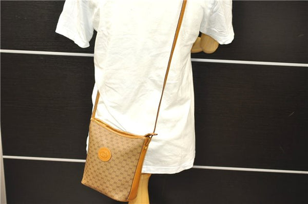 Authentic GUCCI Micro GG PVC Leather Shoulder Cross Body Bag Brown 9710C