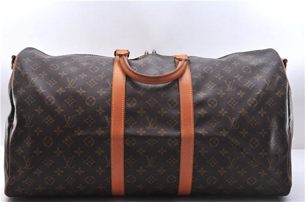 Authentic Louis Vuitton Monogram Keepall Bandouliere 55 M41414 Boston Bag 9711E