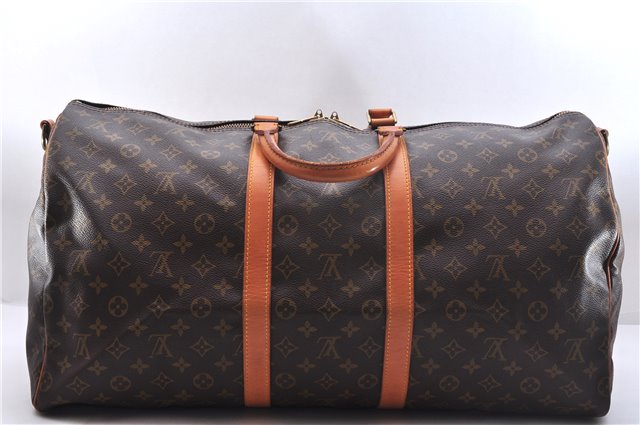 Authentic Louis Vuitton Monogram Keepall Bandouliere 55 M41414 Boston Bag 9711E
